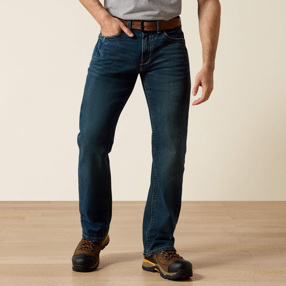 Ariat Men's Low Rise, Bootcut Work Pants - Rebar Denim Sale