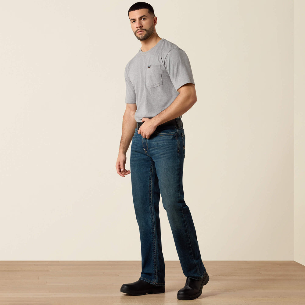 Ariat Men's Low Rise, Bootcut Work Pants - Rebar Denim Sale